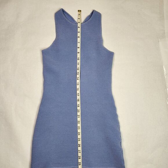 Abercrombie & Fitch Scuba Cross-Back Elevated Ribbed Knit Dress Small Light Blue - Picture 4 of 7